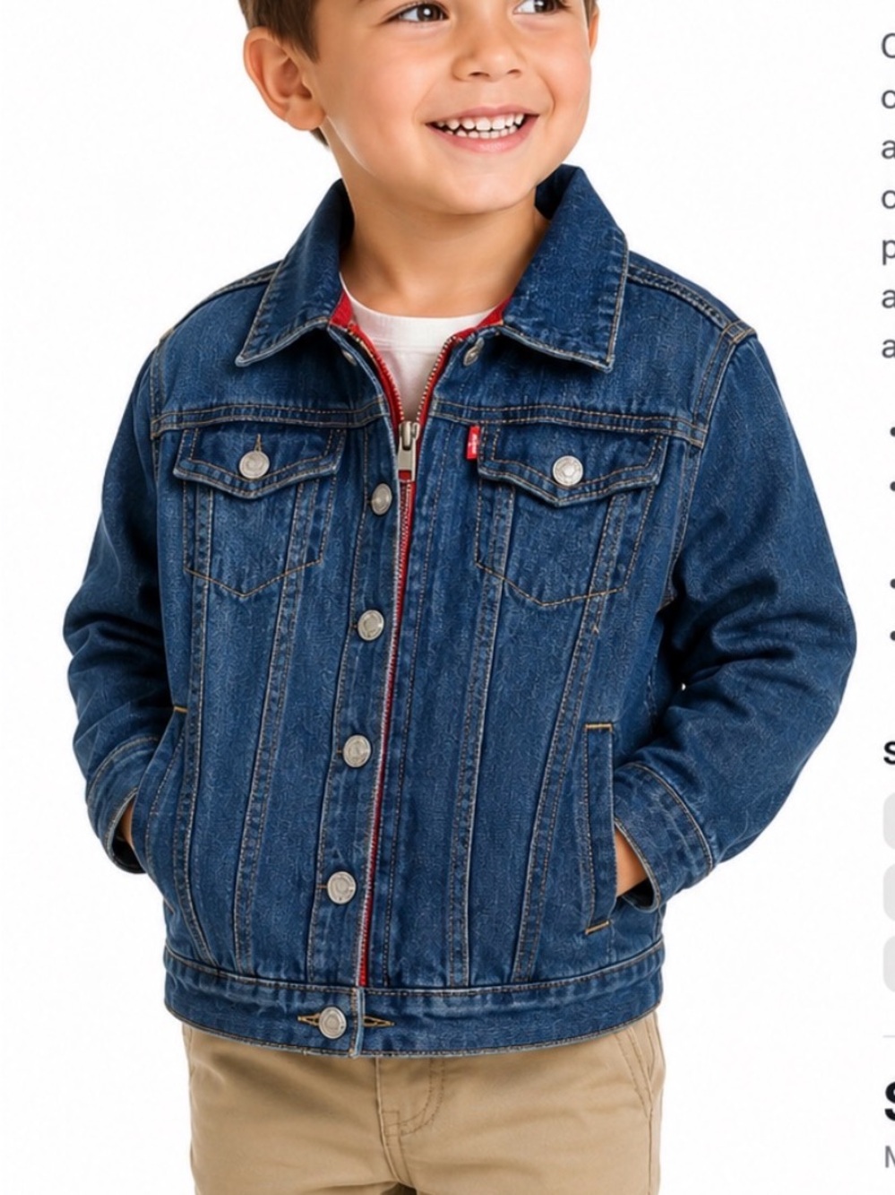 Levi's Blue Denim Jacket with Red Trim for Kids
